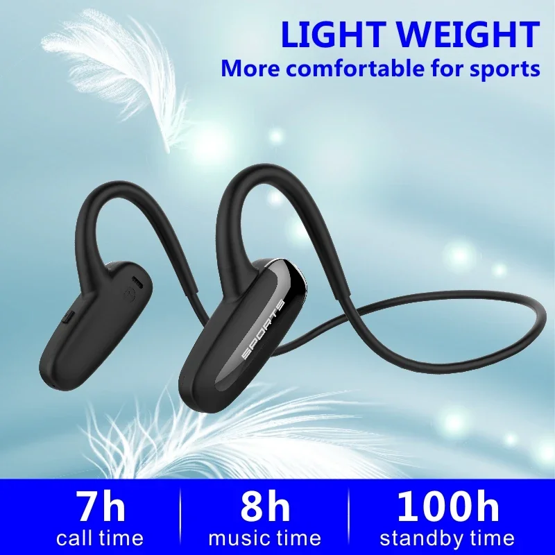 2023 F809 Bluetooth Headphone MP3 Sports Player Wireless Headset Open-Ear Earphone for iPhone Samsung Xiaomi Huawei