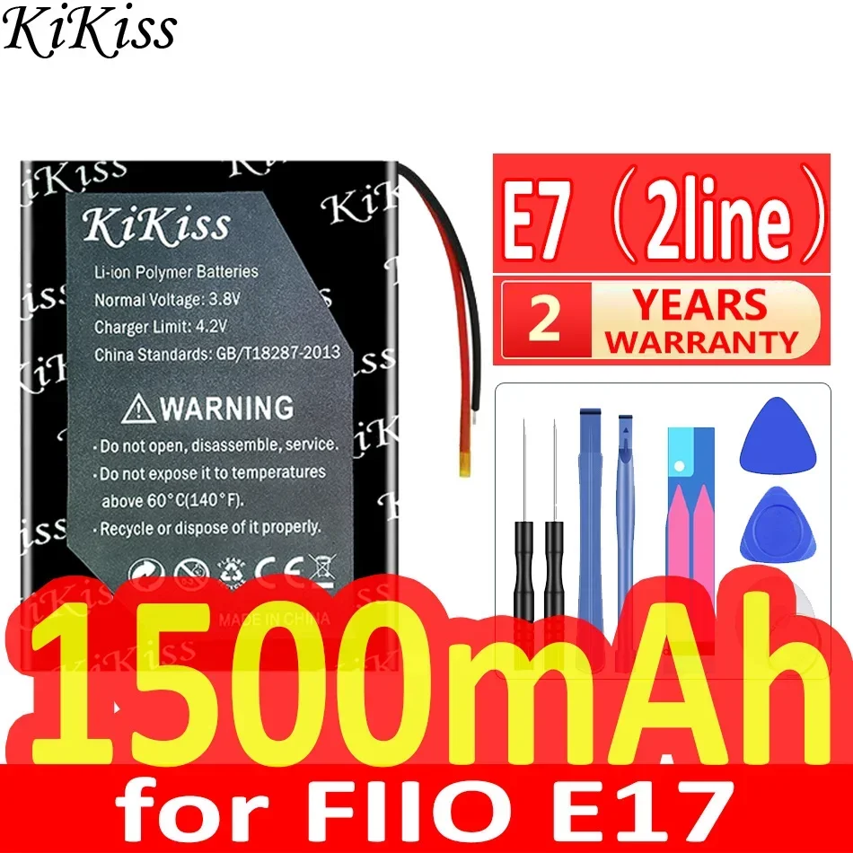 1500mAh KiKiss Powerful Battery 523455 (2line) for FIIO E17 E7 Headphone