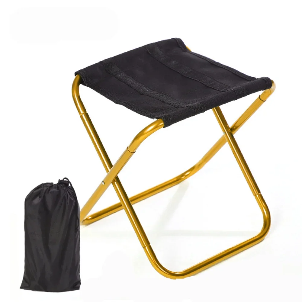 

Portable Folding Stool Outdoor Fishing Camping Aluminum Alloy Picnic Stool Mini Size Small Camping Stool 150kg Max Bearing