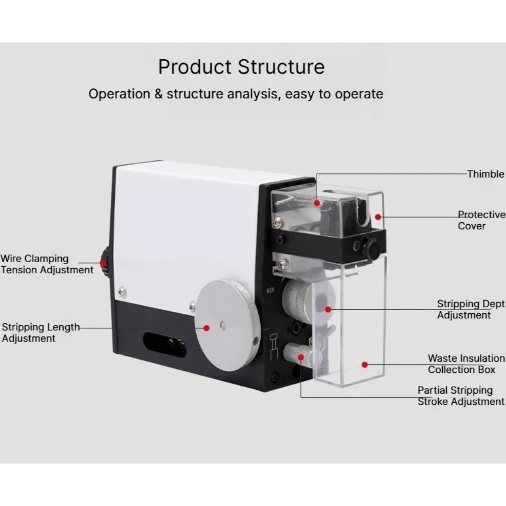 Semi-automatic Induction Pure Electric Wire Stripping Machine, High Precision Small Cable Harness Stripping Equipment