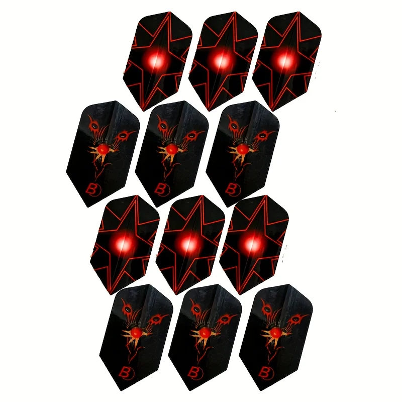 

12PCS Black-red Flight Dart Wings (slender Type) Tail Feathers Professional Accessories for Dart Players To Enhance Stability