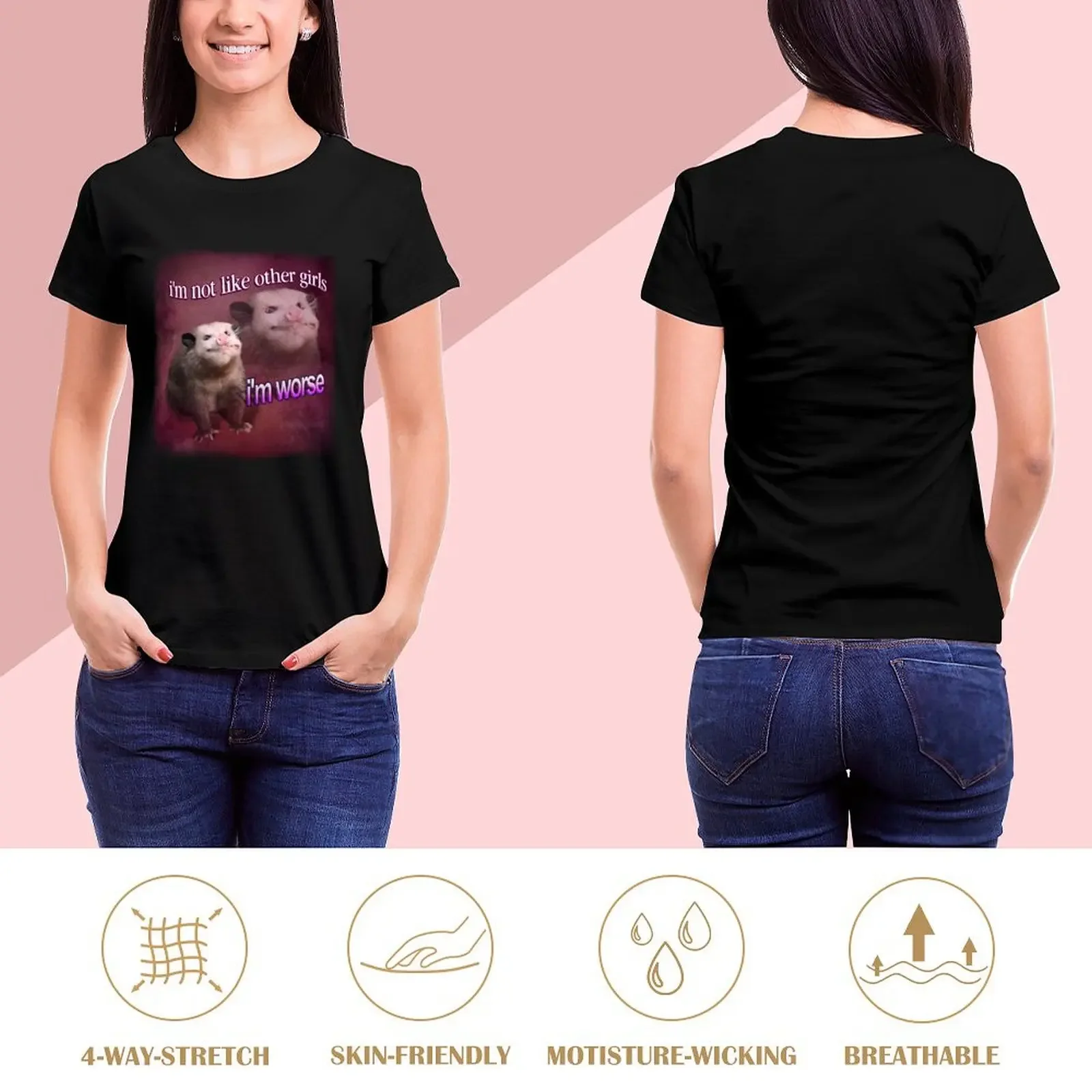 I'm not like other girls, I'm worse possum word art T-Shirt plus sizes plus size tops shirts graphic tees Women's tee shirt