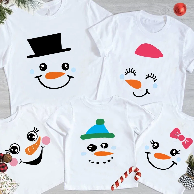 

birthday present Family T Shirts Snowman Matching Merry Christmas Shirts Kids Shirt Boy Girl Clothing Children Mom Baby Clothes