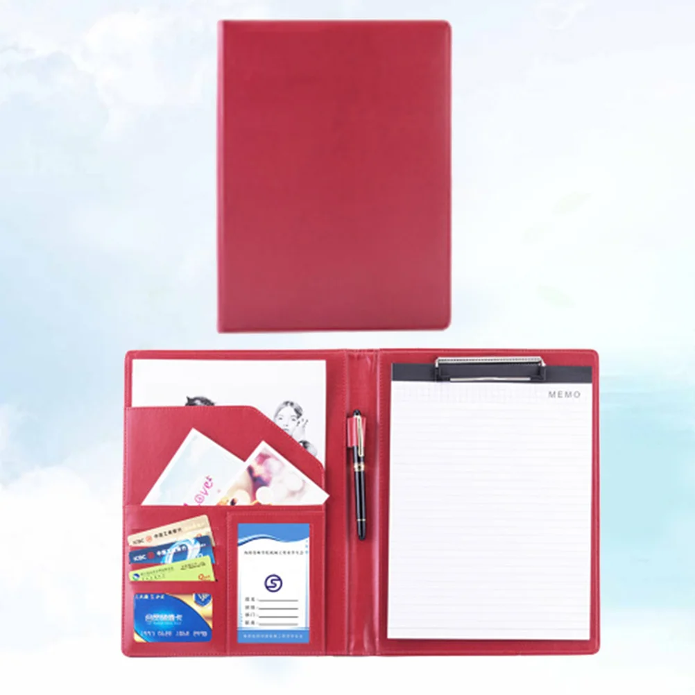 Calculator Clipboard Premium A4 Document Folder Portable File Organizer For Office School Study Supplies Red