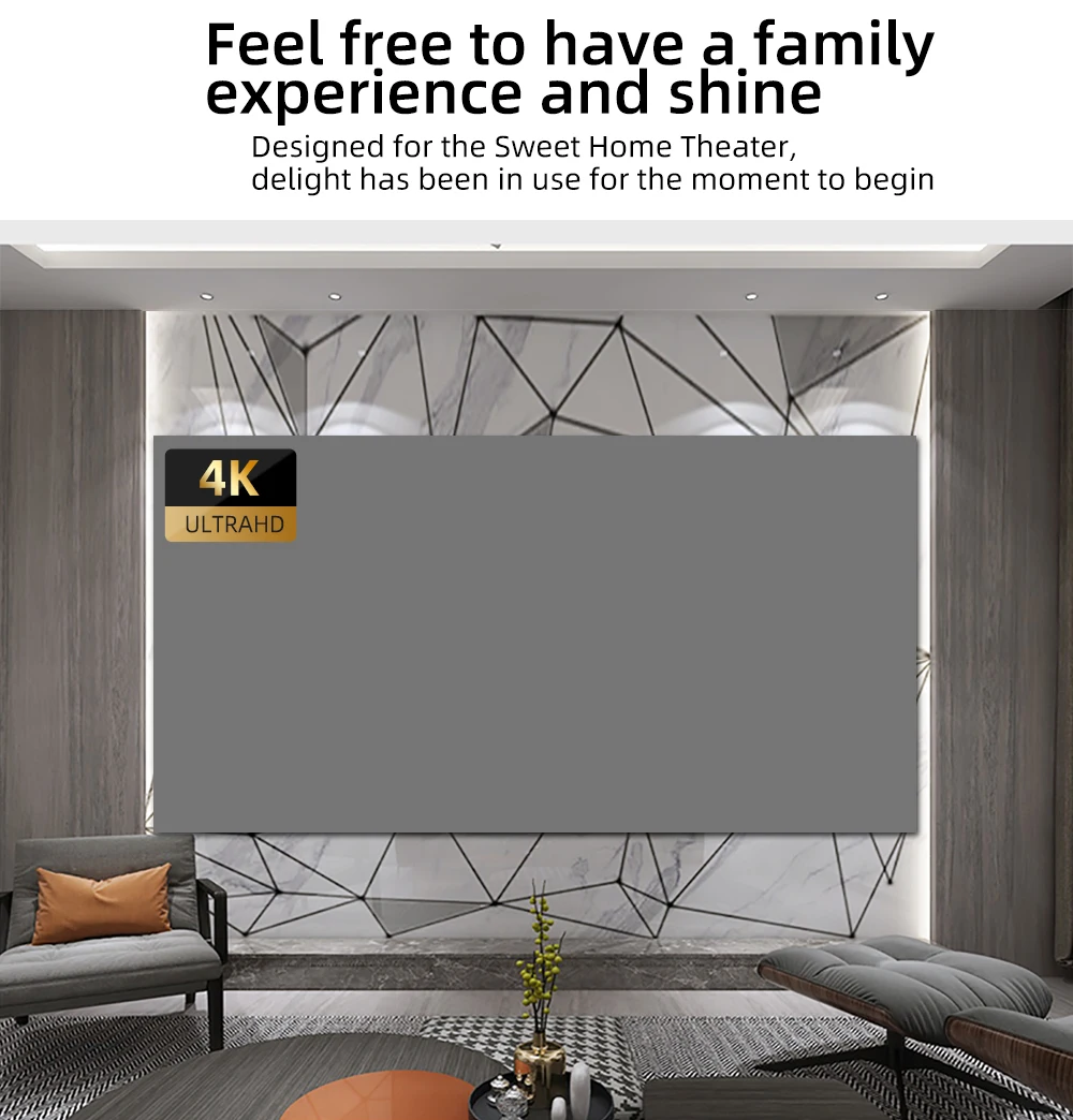 60-110 inch anti light screen simple version, suitable for office, outdoor and indoor use, projection screen