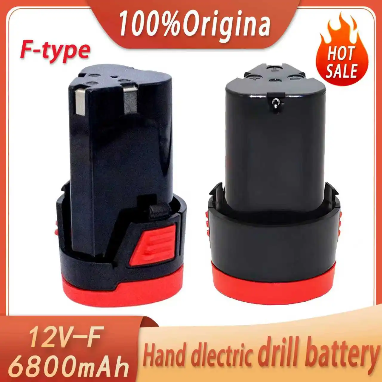 100% New 12V 6800 MAh Large Capacity Rechargeable Lithium-Ion Battery F-Type for Electric Tools Drill Bits Screwdrivers