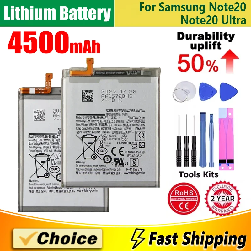 

Brand New Replacement Phone Lithium Battery+Tool For Samsung Galaxy Note 20 Note 20 Ultra Note20 Ultra EB-BN980ABY EB-BN985ABY