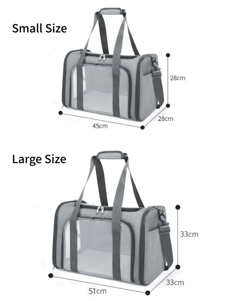 Pet Car Carrier Bag Foldable Portable Soft Side Backpack Dog Pet Carriers Dog Breathable Cat Bag For Small Dogs Cats Outgoing