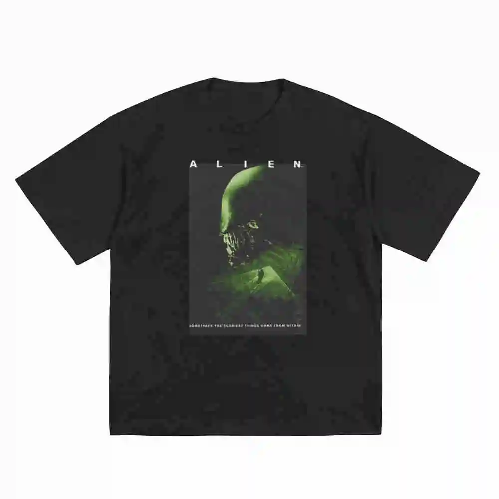 Alien 1979 Retro Sci Fi Xenomorph Facehugger Short Sleeve Tee 100% Cotton T-Shirt