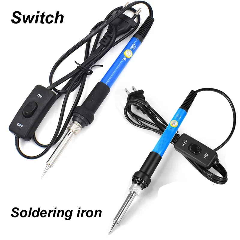 60W 110V/220V Electric Soldering Iron with Switch supports adjusted the Temperature,Welding Solder Rework Station Repair Tools