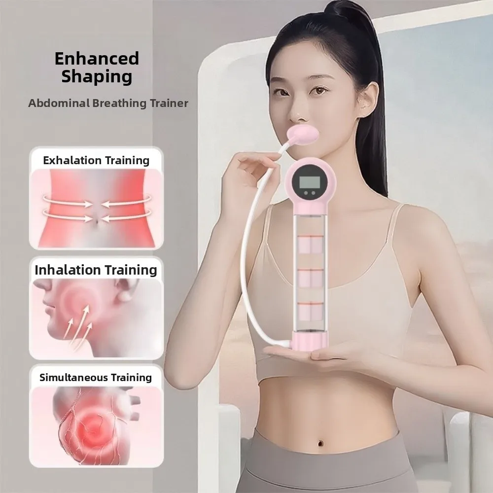 

With Counter Counter Breathing Exercise Device Digital Display Skin Improve Feature Abdominal Muscle Trainer Ergonomic Design