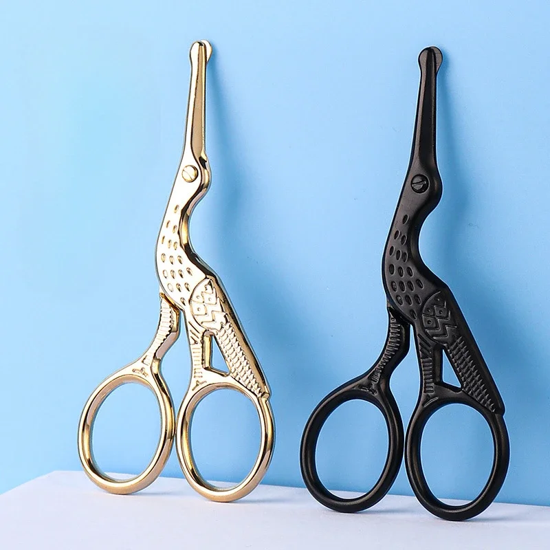1 szt. Okrągła główka nożyczki do włosów w nosie typ stork nożyczki kosmetyczne do brwi włosy w nosie broda włosy w uszach nożyczki do brwi ze stali nierdzewnej