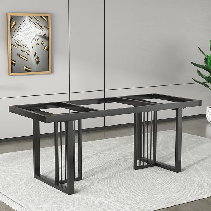 Wrought iron table legs bracket marble table feet carbon steel dining table base rectangular desk shelf gold custom