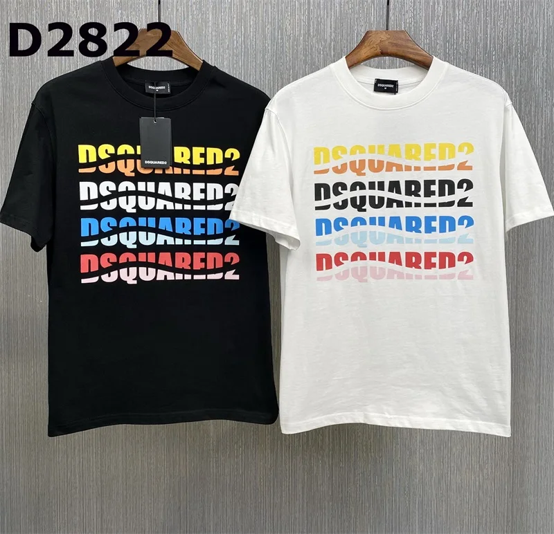 Summer Trendy D2 Men's DSQ Colorful Letter Printed Fashion Trendy Casual Short Sleeve T-shirt