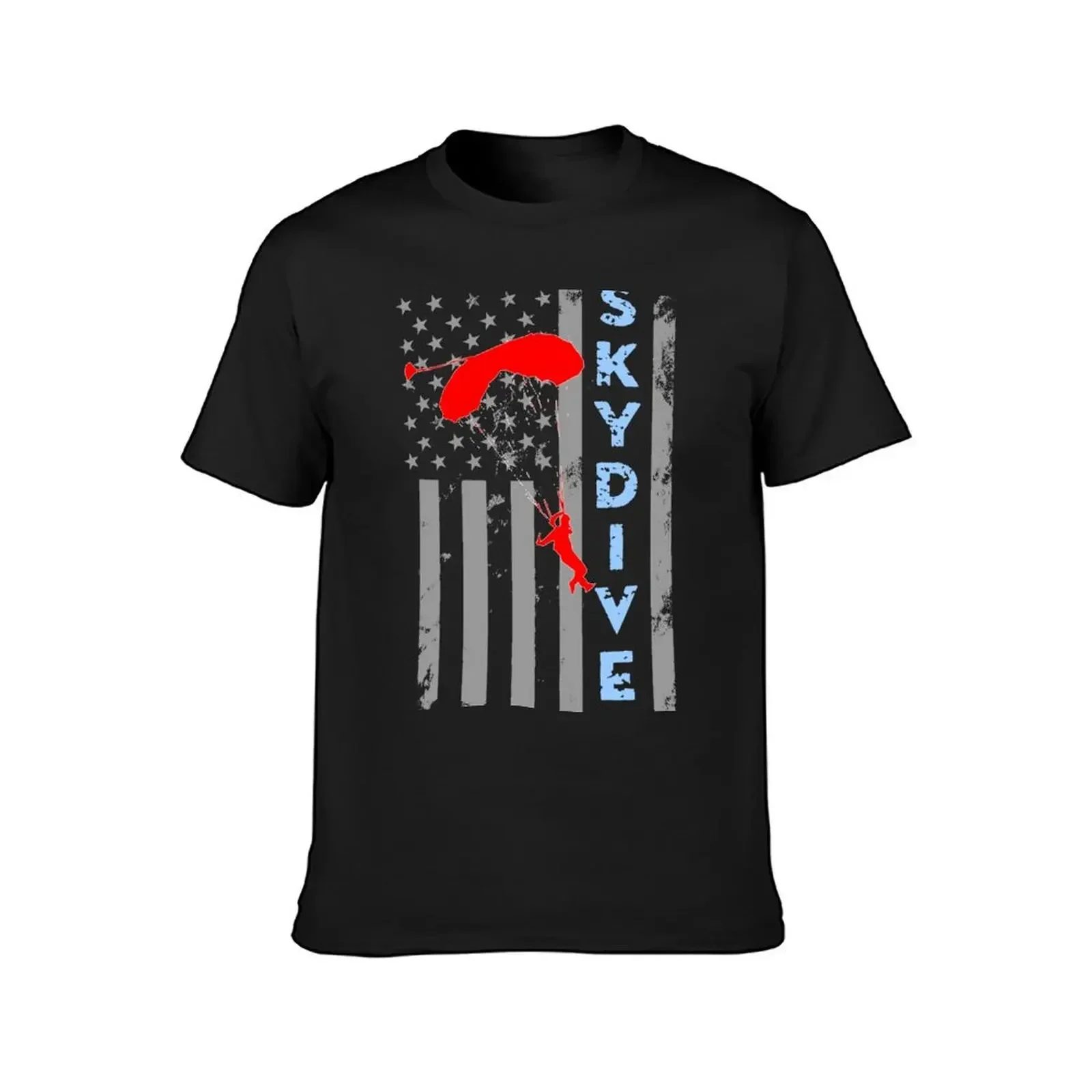 Skydiver Flag. T-Shirt custom t shirt vintage graphic tee plus size tops Short sleeve tee men