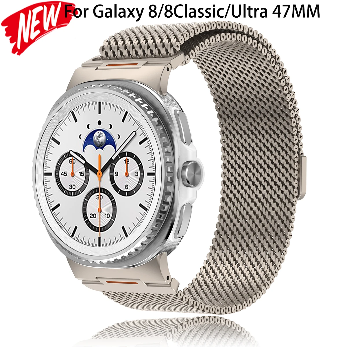 Milanese Armband für Samsung Galaxy Watch 8/8 Classic Edelstahlband für Galaxy Ultra 2025/7 47mm Magnetisches Metall-Armband