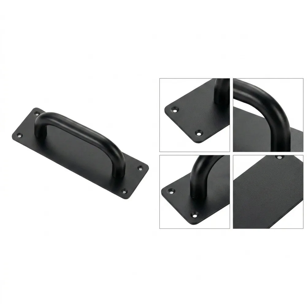 Stainless Steel Black Door Pull Handles 2 Pack with Screws for Glass Wood Composite Doors 300x80mm Sleek Appearance