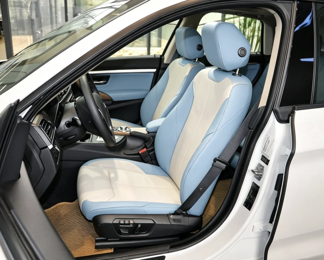 Für BMW F30 2013~2017 Maßgefertigte Autositzbezüge Luxuriöses Nappaleder 100% Passgenau Innenraumzubehör 360 ° Vollständige Abdeckung – Detail 6