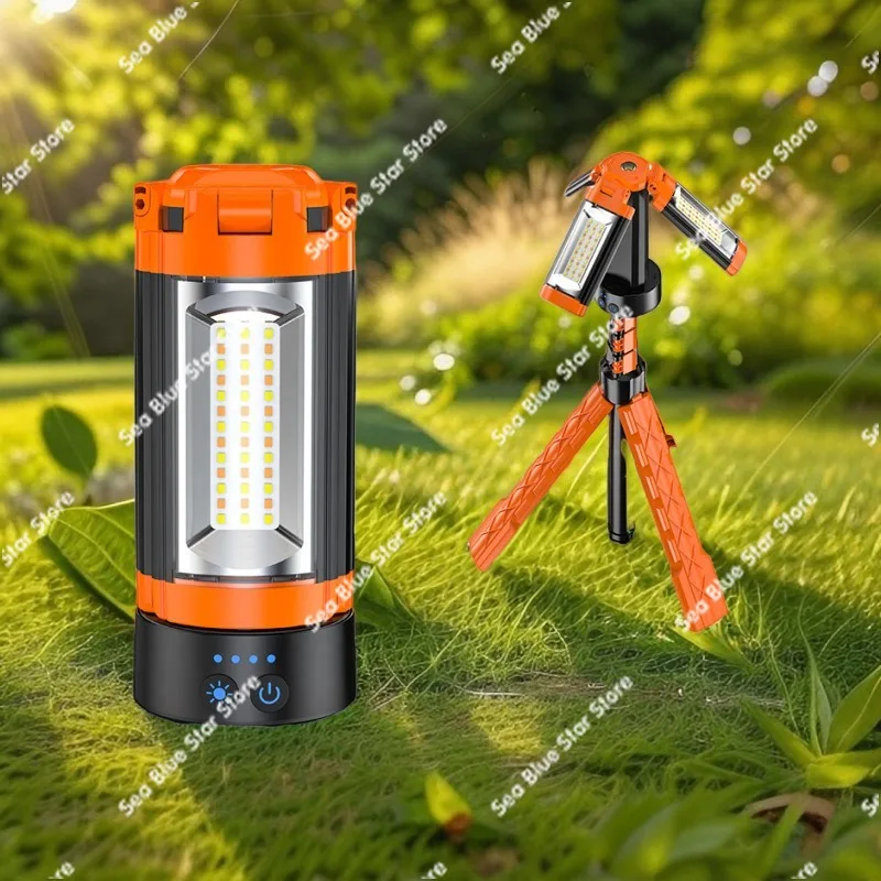 New Multifunctional Outdoor Camping Light with Bracket High Lumen Floodlight Outdoor Lighting Emergency Light Dew