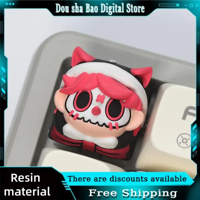 Undead Theme Keycaps 1pcs Chrry Profile Mechanical Keyboards Resin Cross Shaft 3d Anime Game Cartoon Cute Collection Gift Keycap