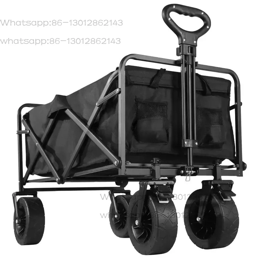 Suitable for Collapsible Folding Utility Beach Cart Wagon Heavy Duty Large Capacity Fold Wagon  Trolley Portable Garden