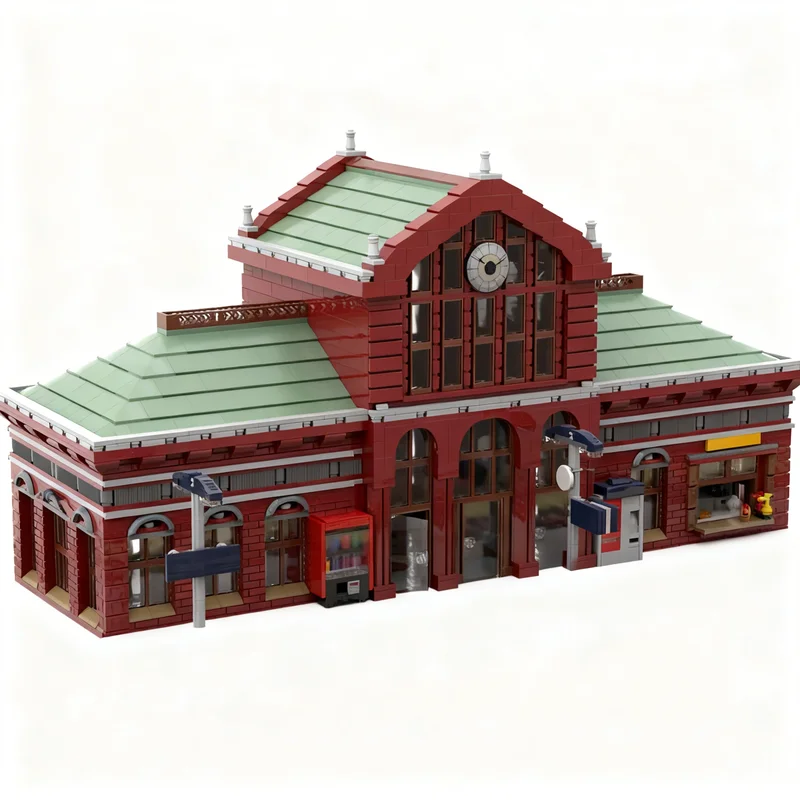 6820pcs MOC City Trains Central Station V2 Model Building Blocks Construction Creative Assemble DIY Birthday Christmas Gift Toys