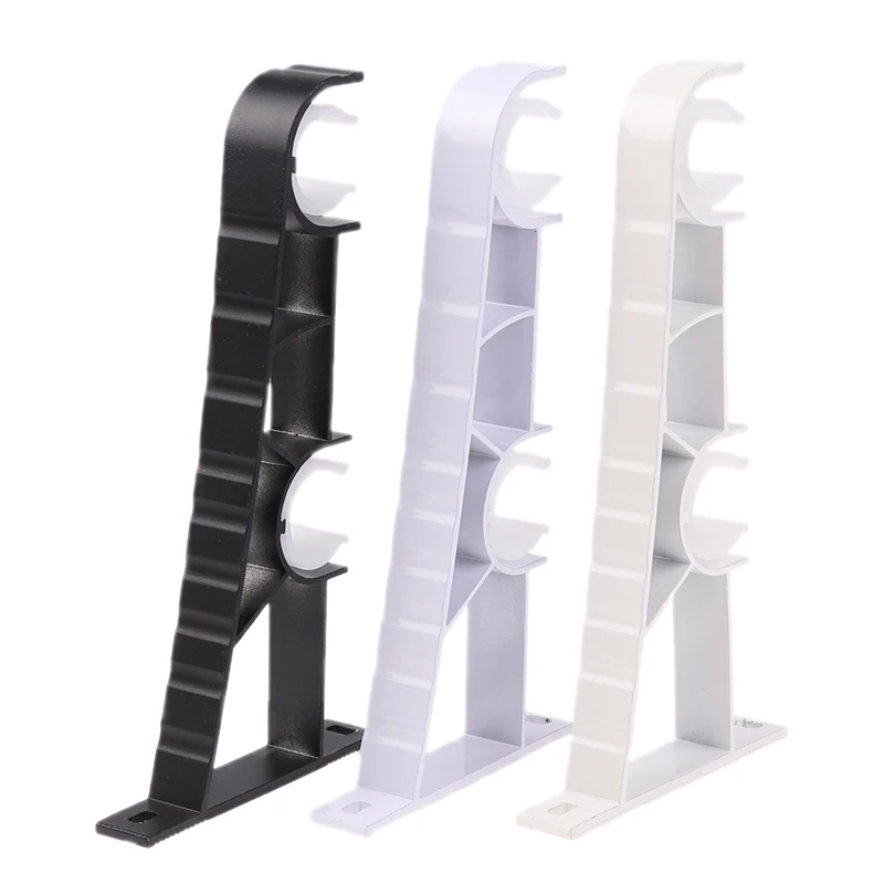 1Pc Double Curtain Rod Brackets Wall Curtain Rod Retainers Bracket Curtain Rod Hooks Aluminum Alloy Curtain Rod Window Hardware