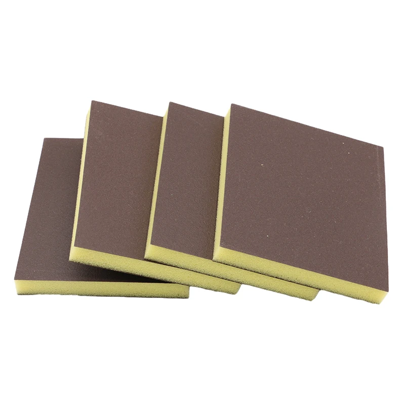 5PCS Sponge Sand Block Sand Double-sided Gray Blue Sponge Sand Block Sponge Sandpaper Sanding and Polishing Abrasive Tools