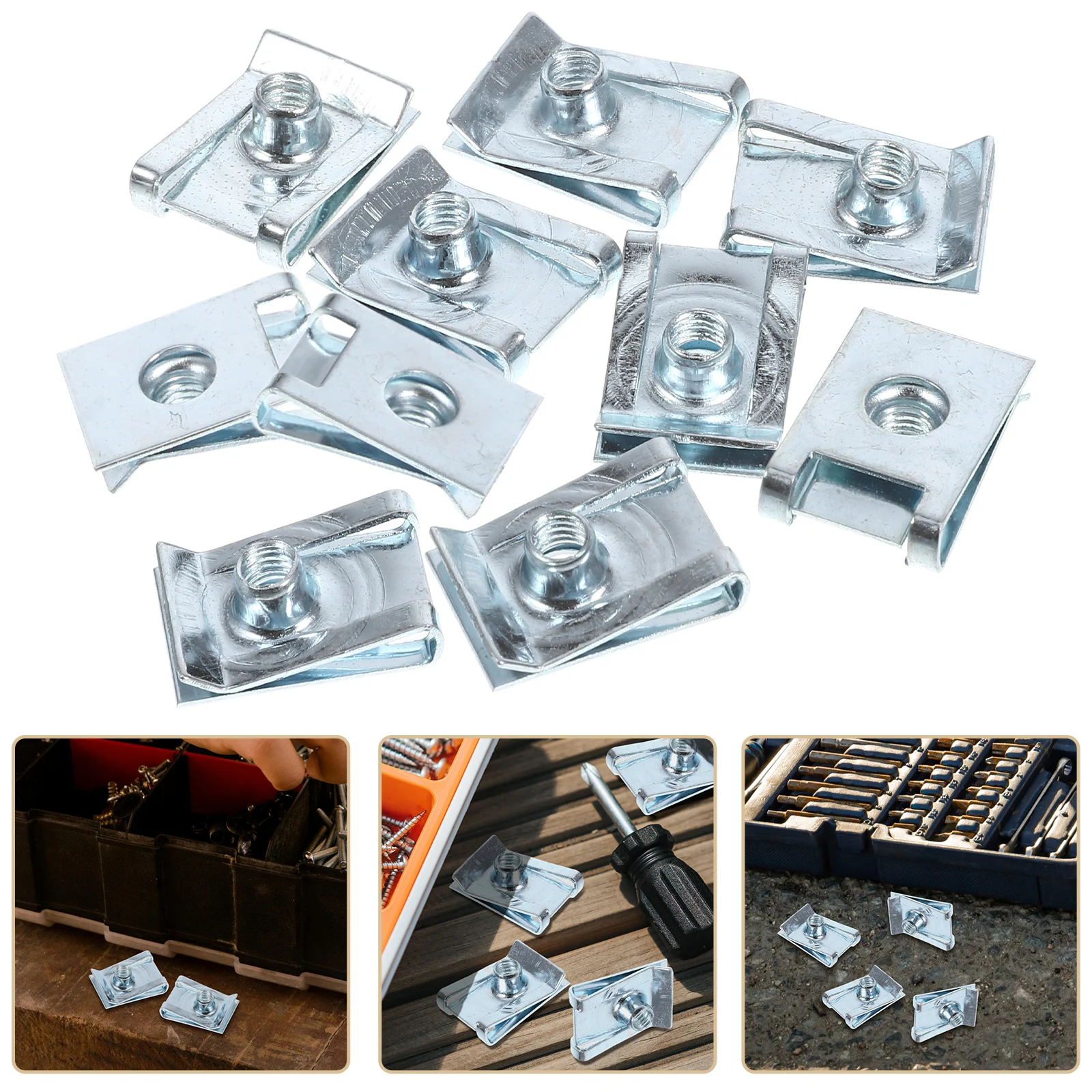 

10pcs M8 U Nut Fasteners Manganese Steel Spire U Clip For Panel Bumper Fixing Motorcycle Fairing Bodywork Automotive