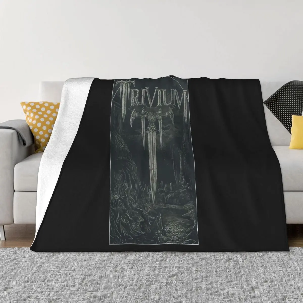 Trivium Battle Mens Black Size Xl New Youth Street Style Novelty Humour Autumn Text On Sale Men Swag Slim Fit Throw Blanket