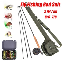 2.7M Portable Fly Fishing Rod 5/6 7/8 Fly Fishing Rod Suit With Fish wheel:belt line GLA #5/5#7/8 And 20 Fly Hook Fly Reel Combo