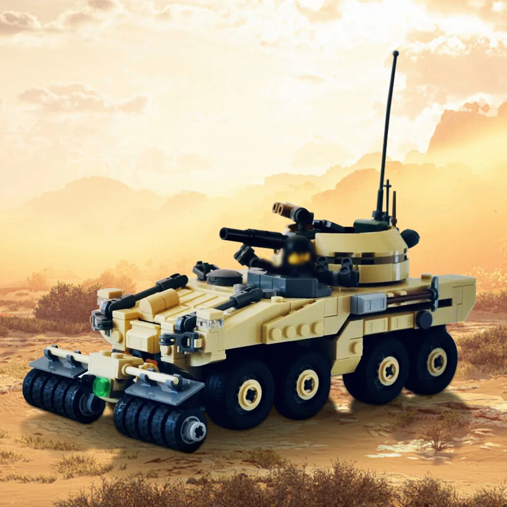 MOC World in Darkness-Armadillo APC modèle de construction militaire champ de bataille blindé véhicule de combat réservoir briques bricolage jouet adulte cadeau