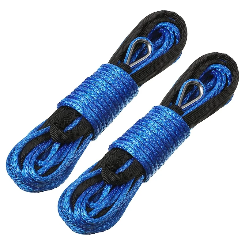 Synthetic Winch Rope Winch Line Cable Rope 1/4 Inch X 50 Feet UV Resistant For UTV ATV Winch Truck Supplies