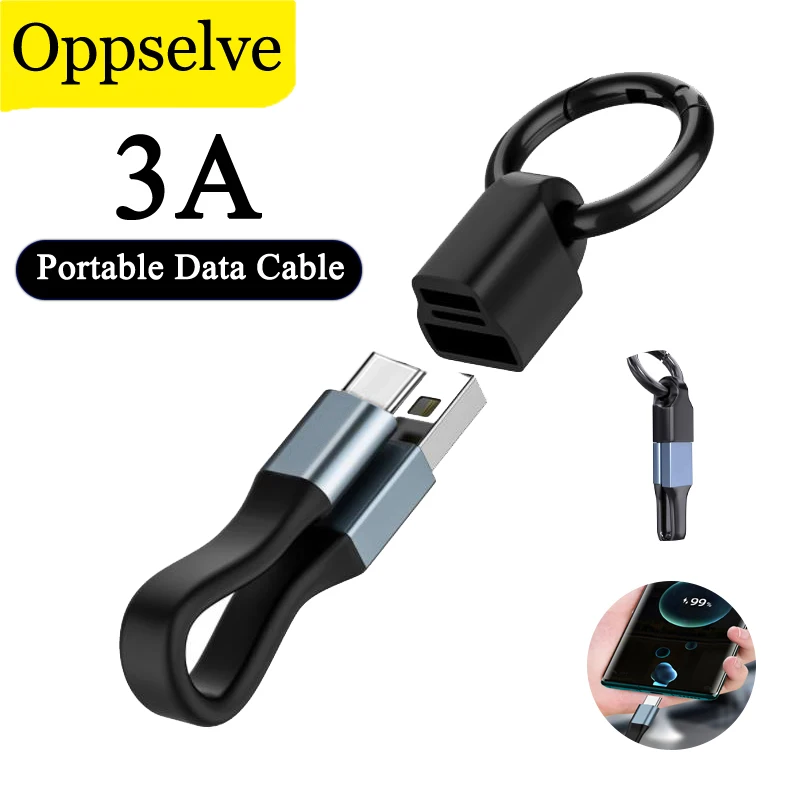 Portable Keychain USB Short Cable Micro USB Type C Data Sync Charger Wire For Huawei Samsung Honor Xiaomi POCO Fast Charge Cord