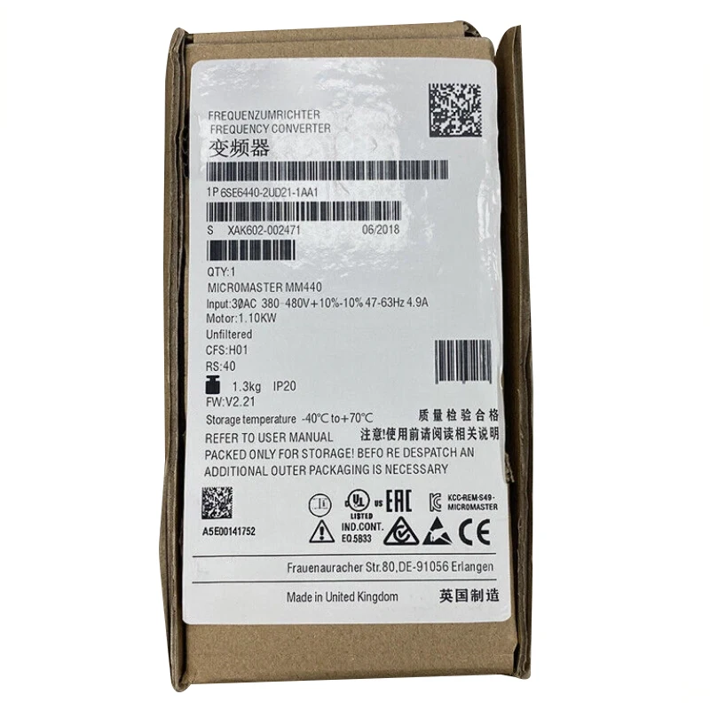 

Продукты Spot Stock 6SE6 440-2UD21-1AA1 6SE6440-2UD21-1AA1 Инвертор Совершенно новый оригинальный доступный контроллер Plc