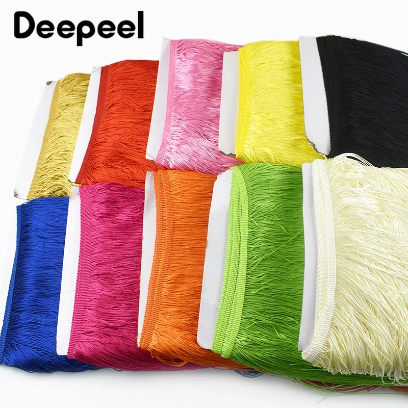 1/2/5M 50cm Polyester Tassel Fringe Trim Colorful Long Tassels Trimming Stage Clothes Latin Dance Dress Lace Sewing Accessories