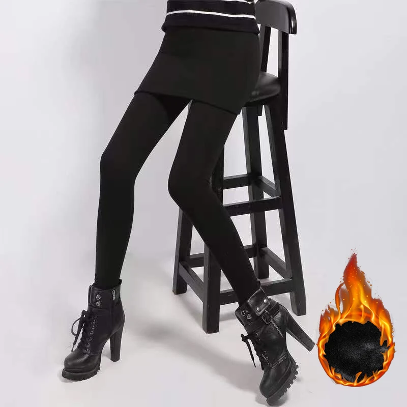 กางเกงเลกกิ้งบุขนหนานุ่มสำหรับผู้หญิง ใส่กันหนาว ทรงสกินนี่ เอวสูง ใส่สบายๆ ในชีวิตประจำวัน