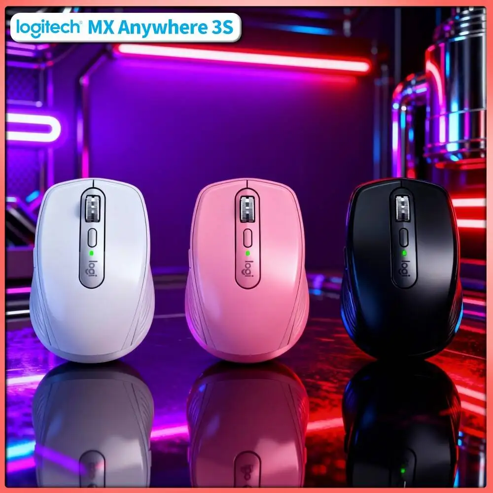Ergonomic MX Anywhere 3S - 8K DPI, 3-Device Sync, Silent Click, Ideal for Caf Office & Training Hall Work