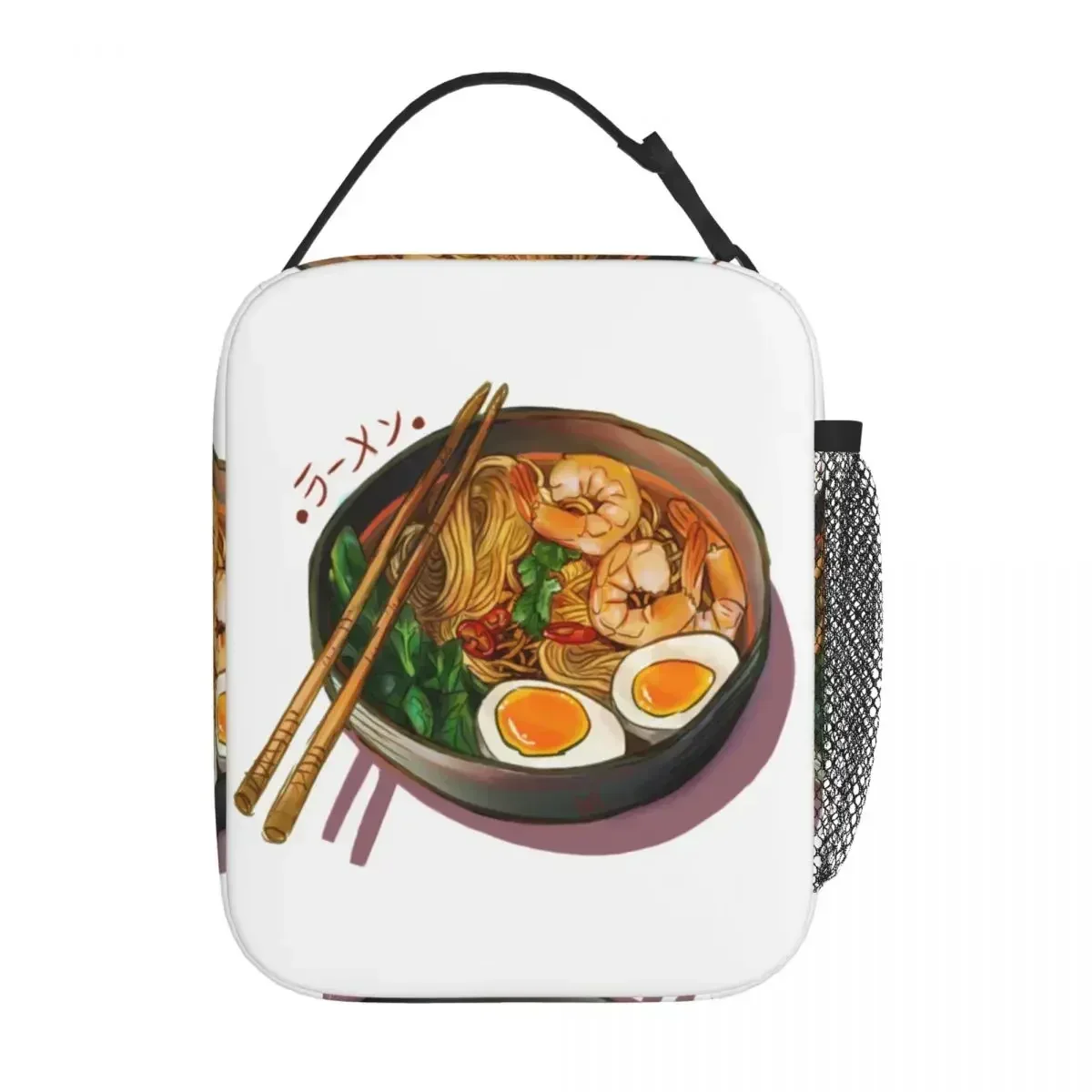 Japanses Ramen Noodles Bowl Merch Insulated Lunch Tote Bag for School Food Box Portable Casual Cooler Thermal Lunch Box