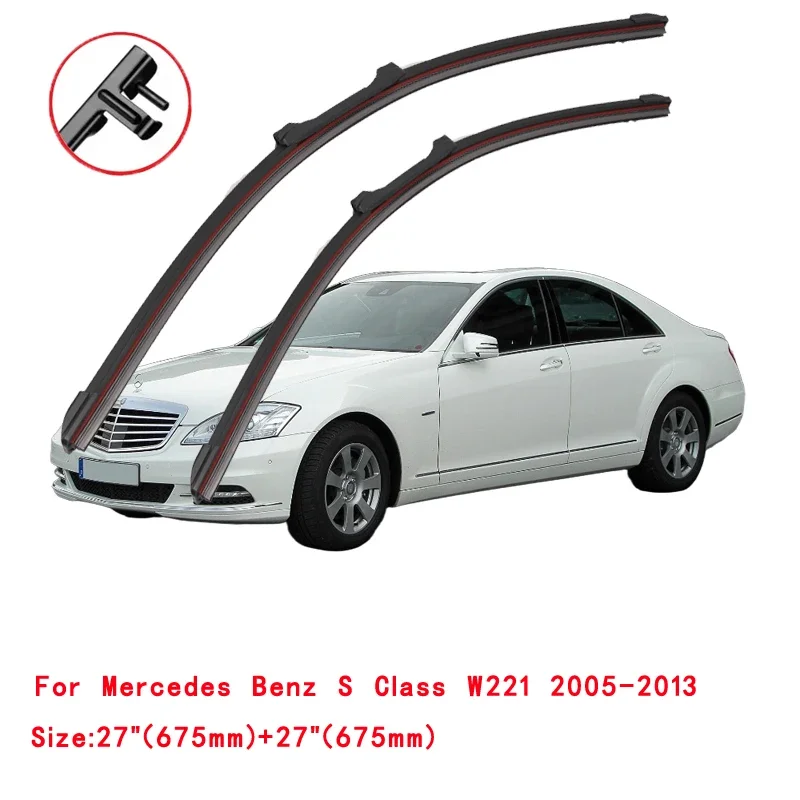 

For Mercedes Benz S Class W220 W221 1998-2013 Car Windshield Wiper Blade Front Windscreen Brushes Washer Window Cleaning Parts