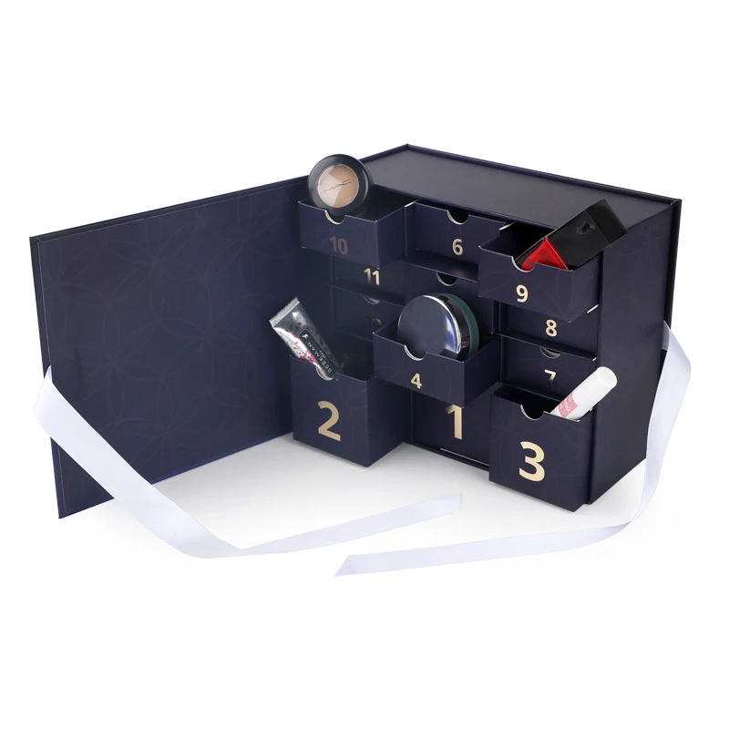 Customized productadvent calendar box 12 days luxury custom cardboard calendar gift boxes 12 day countdown adven