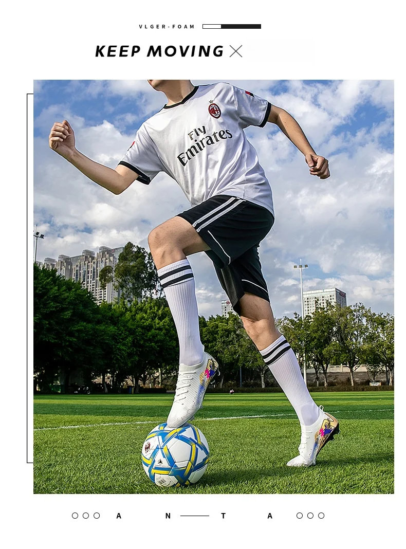 Neue Herren-Fußballschuhe, rutschfeste Trainingsschuhe, Fußballschuhe mit langen Stollen, ultraleichte Fußballschuhe FG für draußen, Dropshipping – Detail 10