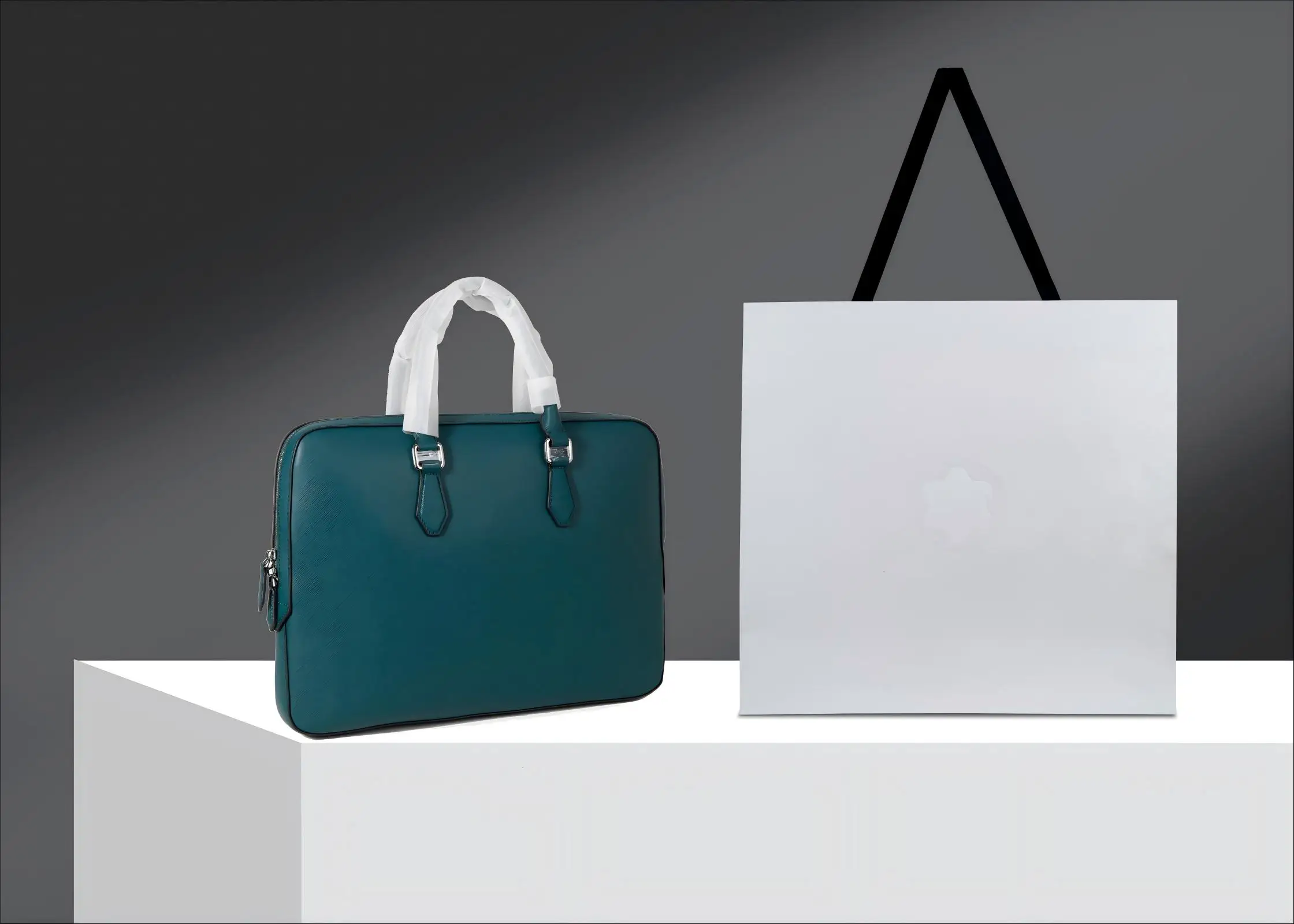 

New Top Grain Leather Business Tote for Men – Large Capacity Laptop Bag Briefcase with High‑Fiber Lining