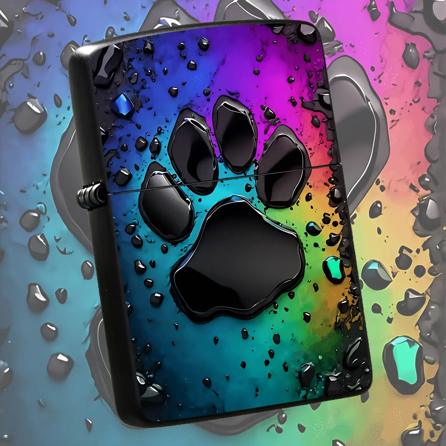 Stylish Gradient Paw Print Pattern Lighter, Trendy High-Definition Exquisite Printing Portable Daily Use Accessory, Ideal For Outdoor Activity Daily Gathering Gifting, Durable Delicate Practical Present For All Scenarios A Humorous And Inte
