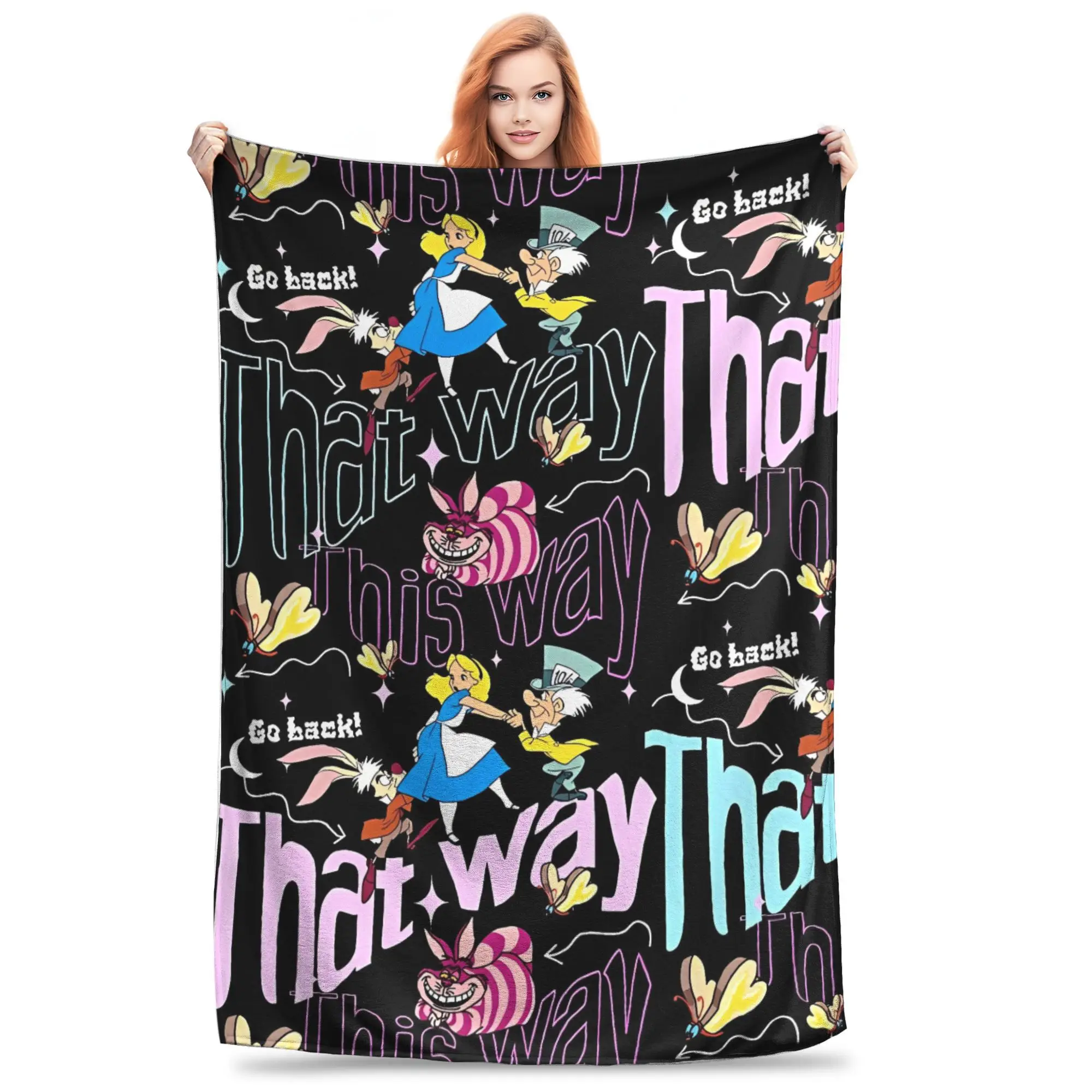 أليس في بلاد العجائب بطانية قطيفة صبي فتاة الفانيلا رمي بطانية للخارجية سوبر دافئ مخصص جودة المفرش هدية