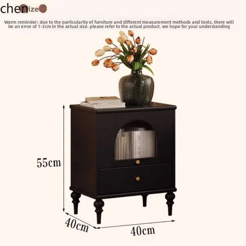 

i5.15 retro solid wood bedside table, bedroom small apartment storage cabinet, new bedside table