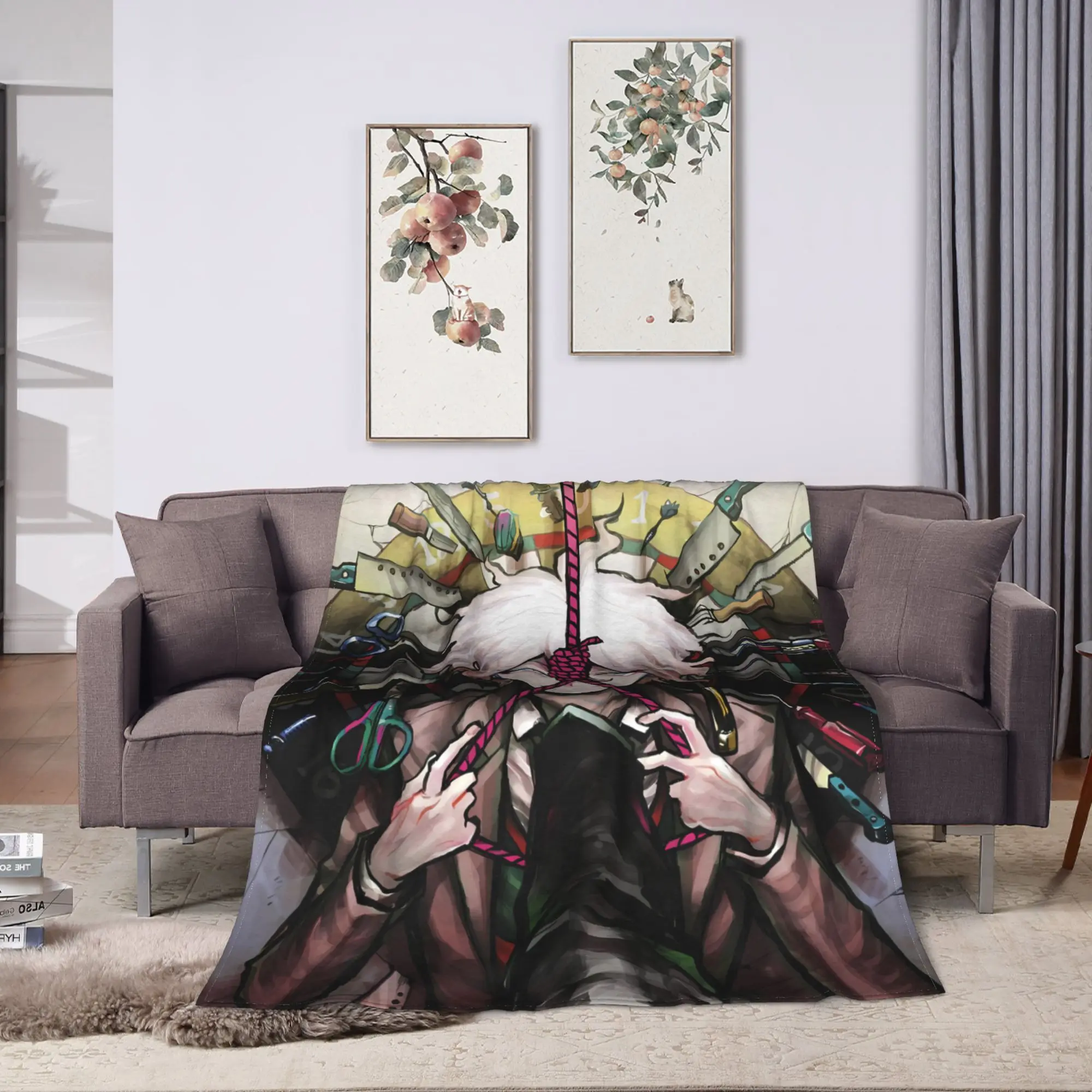 Nagito Komaeda The Ultimate Blanket Quality Super Warm  Throw Blanket Winter Travel Bedroom Graphic Bedspread