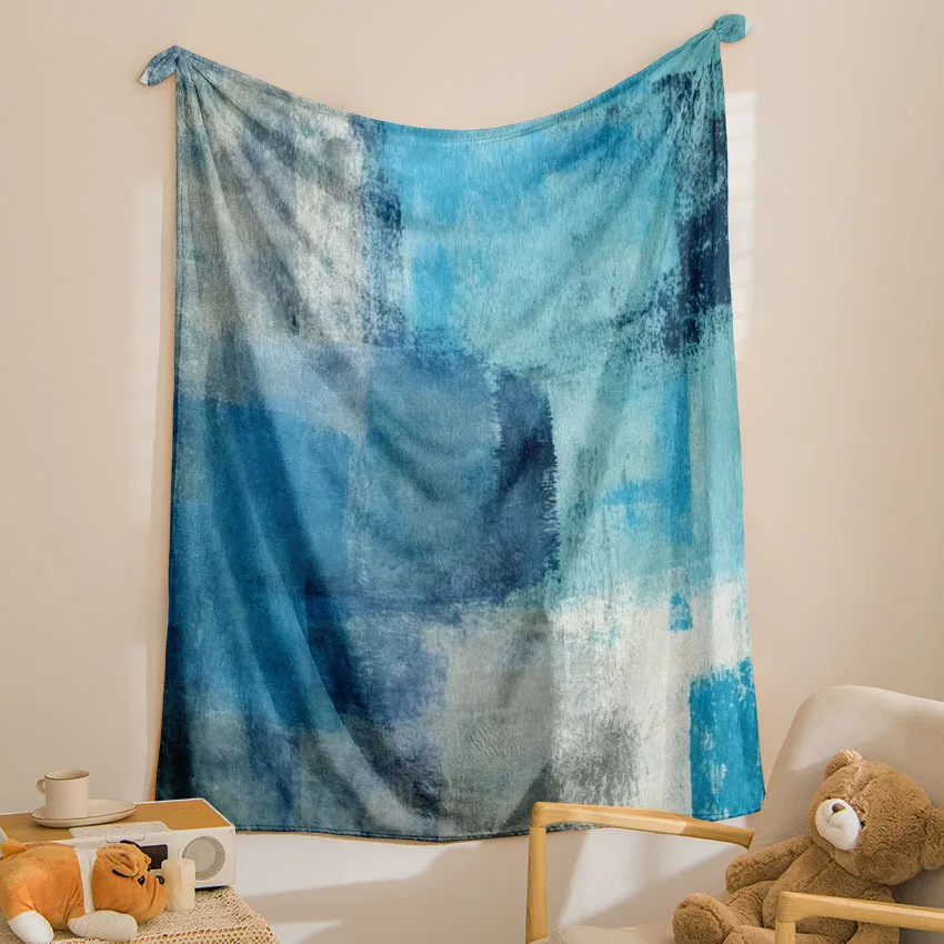 Cozy Throw Blanket Warm Soft Bedspread Modern Fluid Art Pattern Print Couch Bed Artistic Living Room Decor