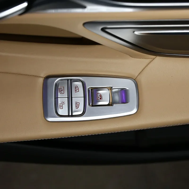 

ABS Carbon Fiber Car Window Lift Switch Button Frame Cover Trim Interior Car Accessories For BMW 7 Series F01 F02 G11G12 2009-19