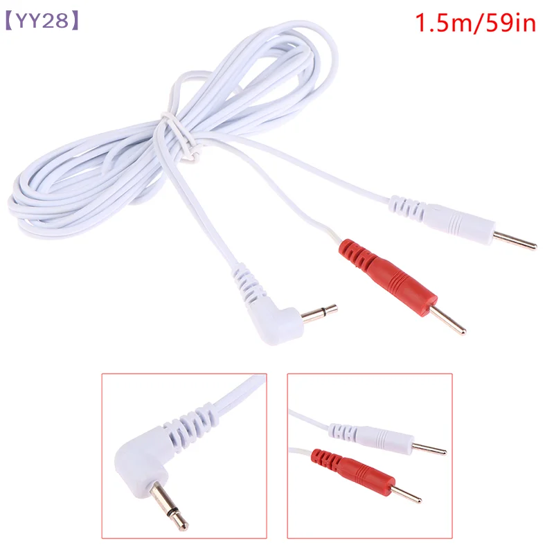 【YY28】2.5mm Electrotherapy Electrode Lead Electric Shock Wires Cable For Tens Massager Connection Cable Massage 1.5m{Y}